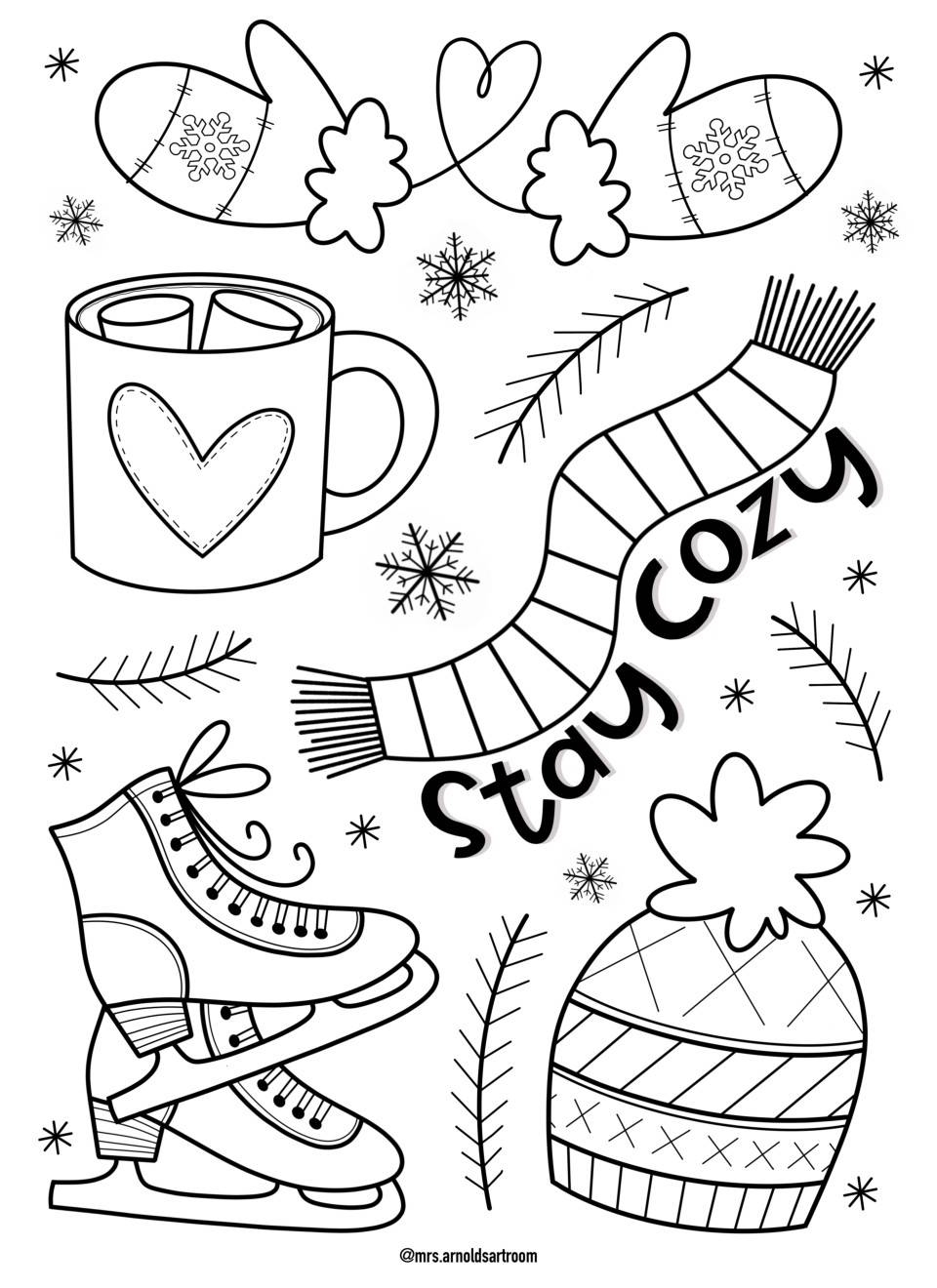 January Coloring Pages By Mrs Arnolds Art Room TPT