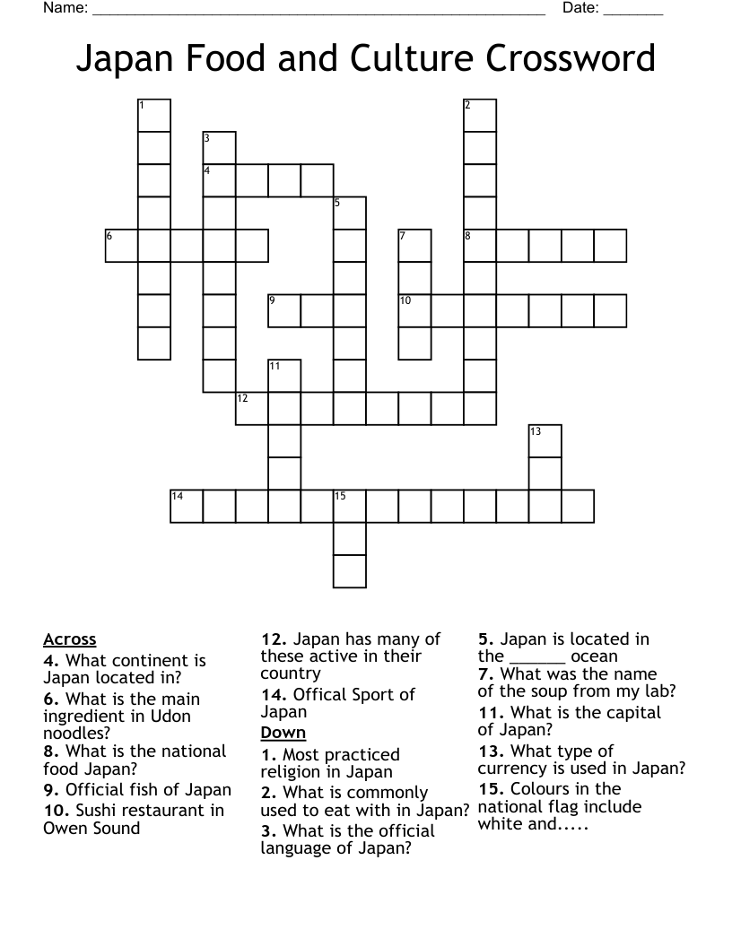kind of japanese noodles crossword