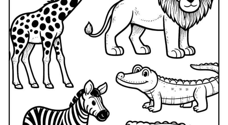 Jungle Animals Coloring Pages Free Printable Pages Cute Animals Coloring Pages