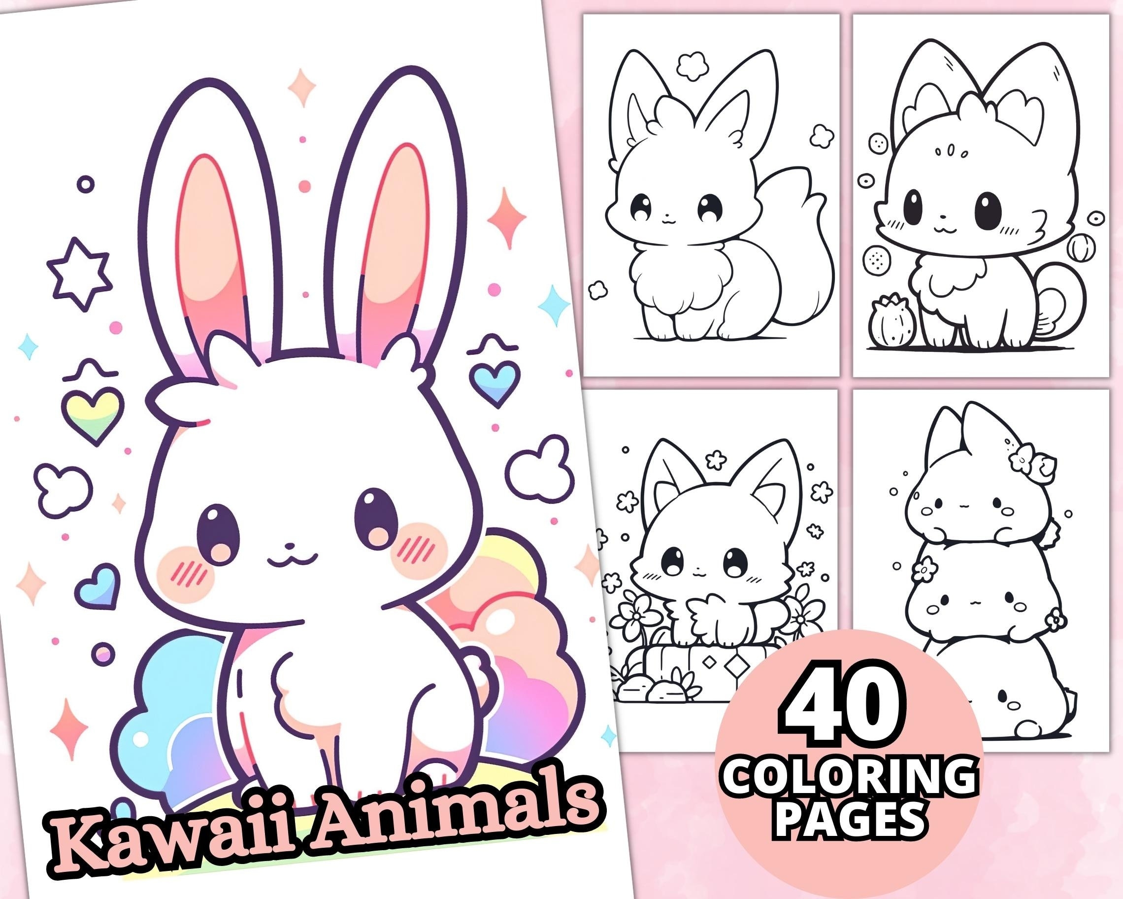 Kawaii Animals Coloring Pages For Kids And Adults Kawaii Coloring Book Printable PDF Kawaii Coloring Sheets Animal Coloring Pages Etsy Kawaii Animals Coloring Pages For Kids And Adults Kawaii Coloring Book Printable PDF Kawaii Coloring Sheets Animal Coloring Pages Etsy