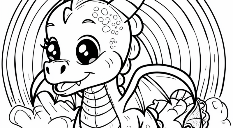 Kawaii Cute Dragon Coloring Pages Free Printable