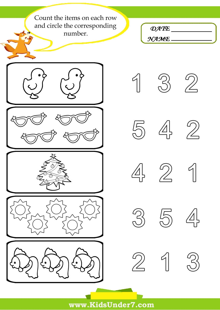 Kids Under 7 Preschool Counting Printables Kids Under 7 Preschool Counting Printables