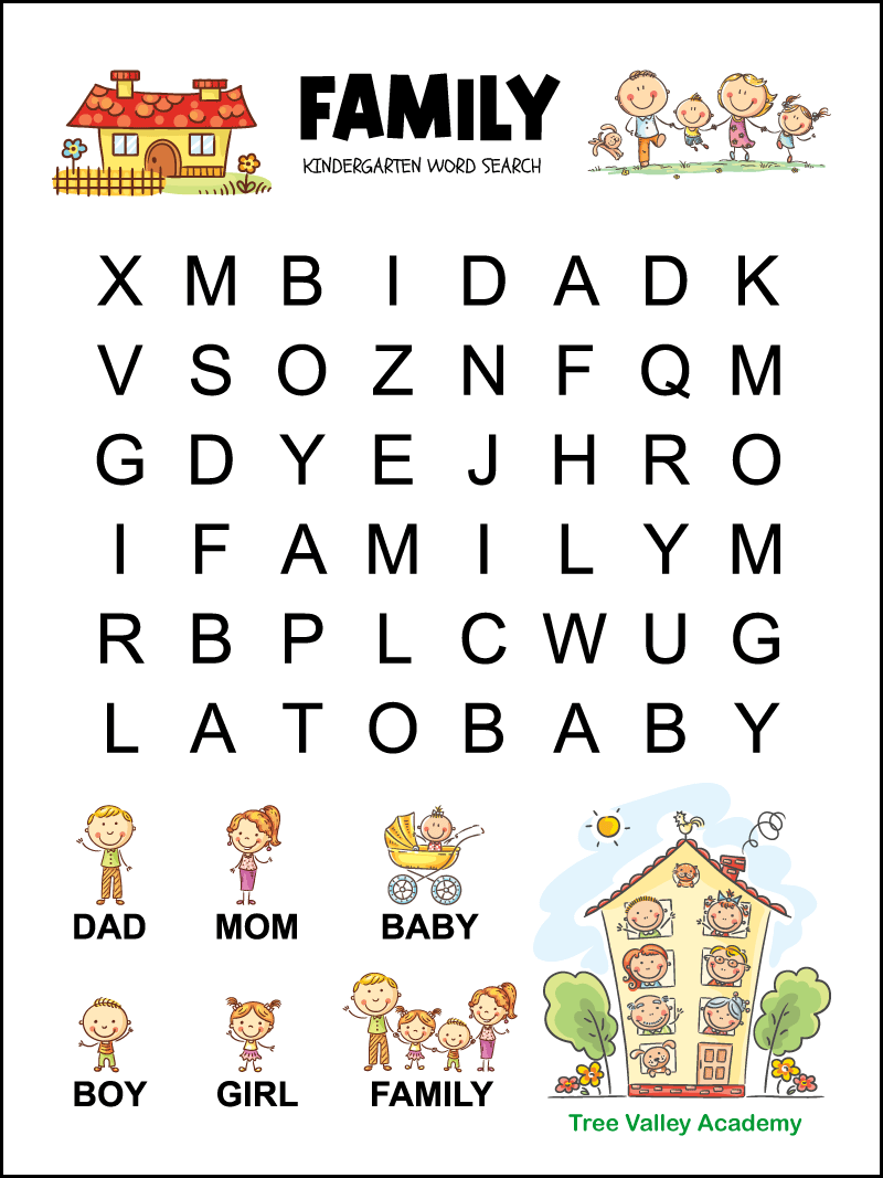 printable word searches for kindergarteners free