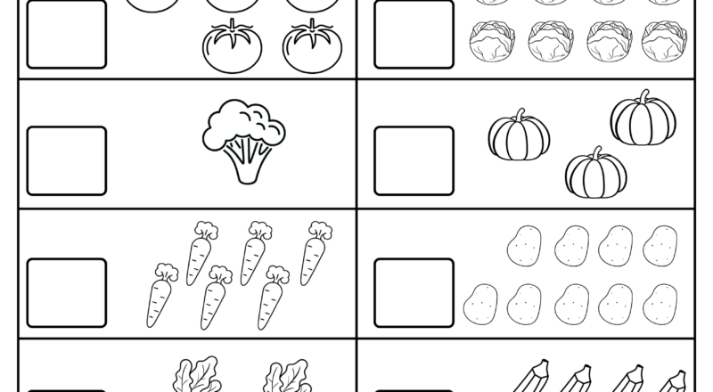 Kindergarten Math Counting Objects Worksheets 1 10 Black And White Made By Teachers