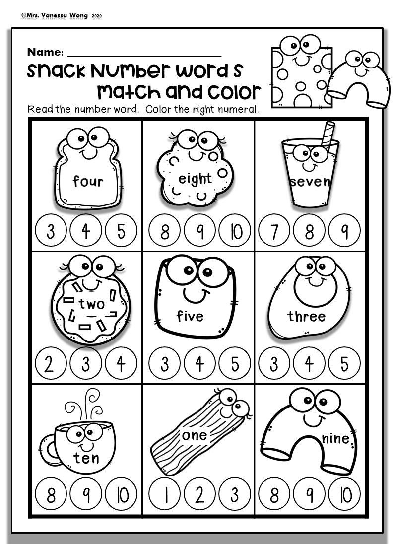 kindergarten math printables