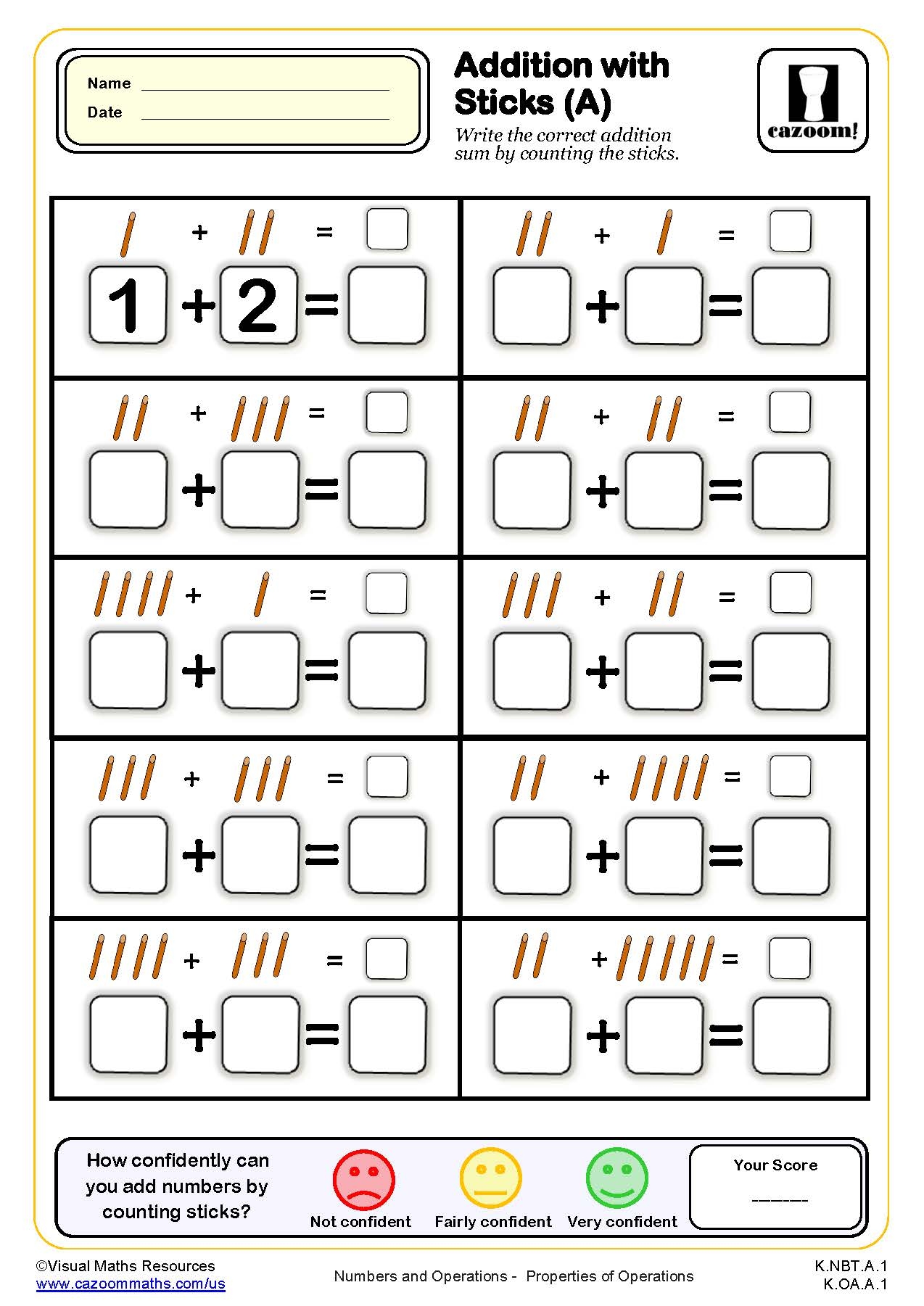 Kindergarten Math Worksheets PDF Printable PDF Worksheets Cazoom Math