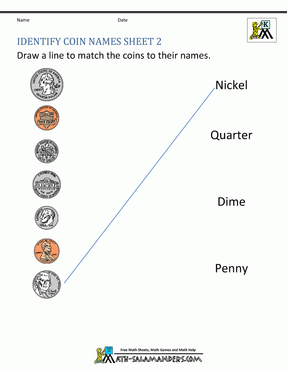 Kindergarten Money Worksheets 1st Grade