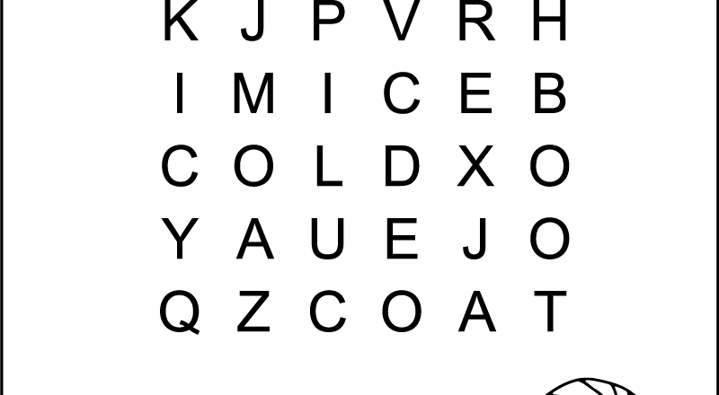 Kindergarten Winter Word Search Tree Valley Academy