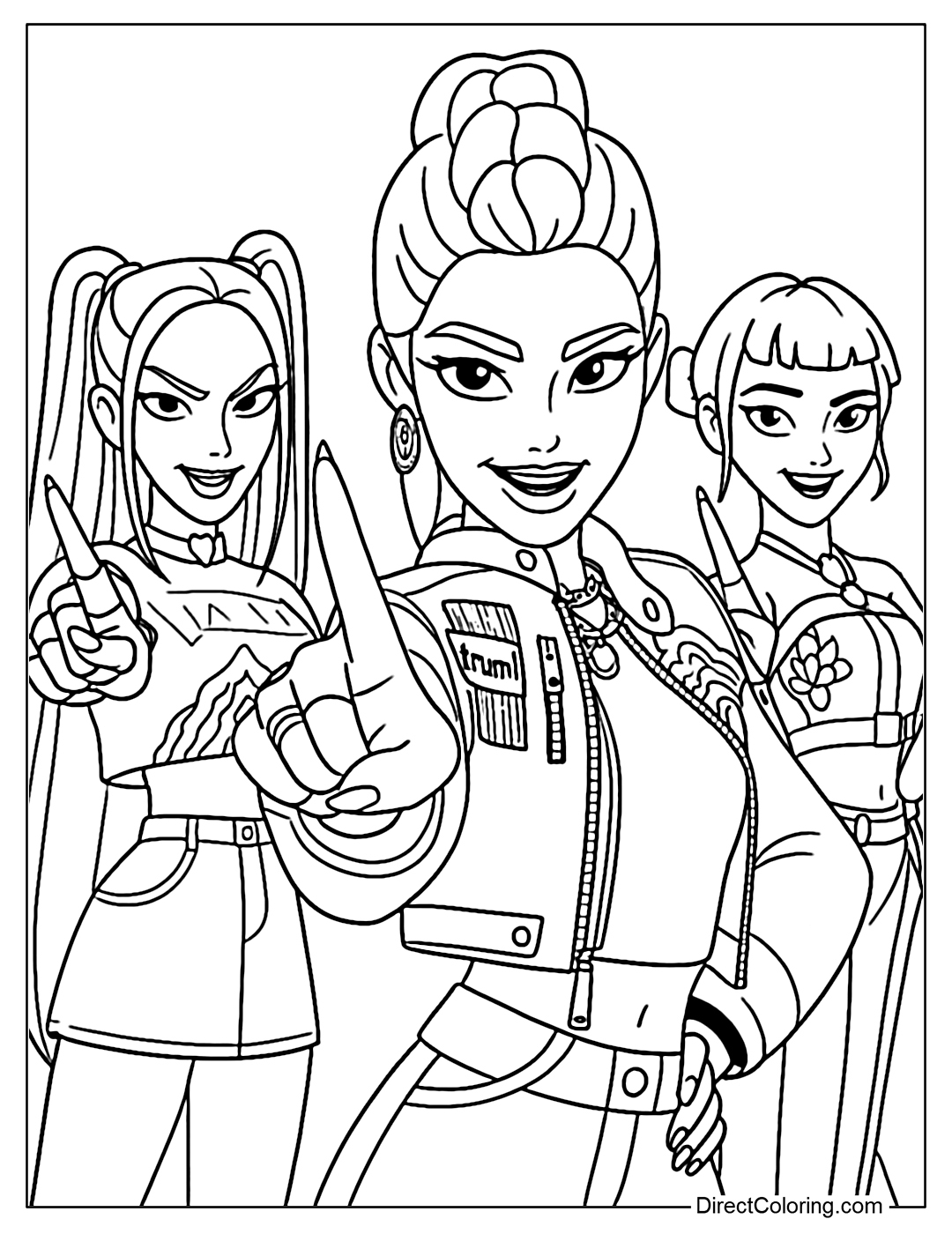 KPop Demon Hunters Coloring Pages Free PDF To Download And Print KPop Demon Hunters Coloring Pages Free PDF To Download And Print
