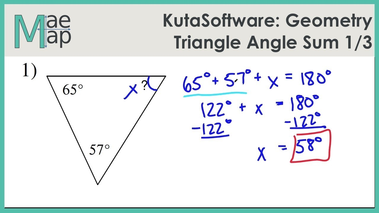KutaSoftware Geometry Triangle Angle Sum Part 1 YouTube KutaSoftware Geometry Triangle Angle Sum Part 1 YouTube