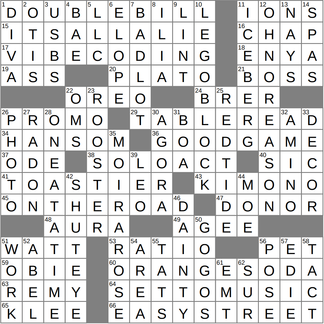 horse opera crossword clue