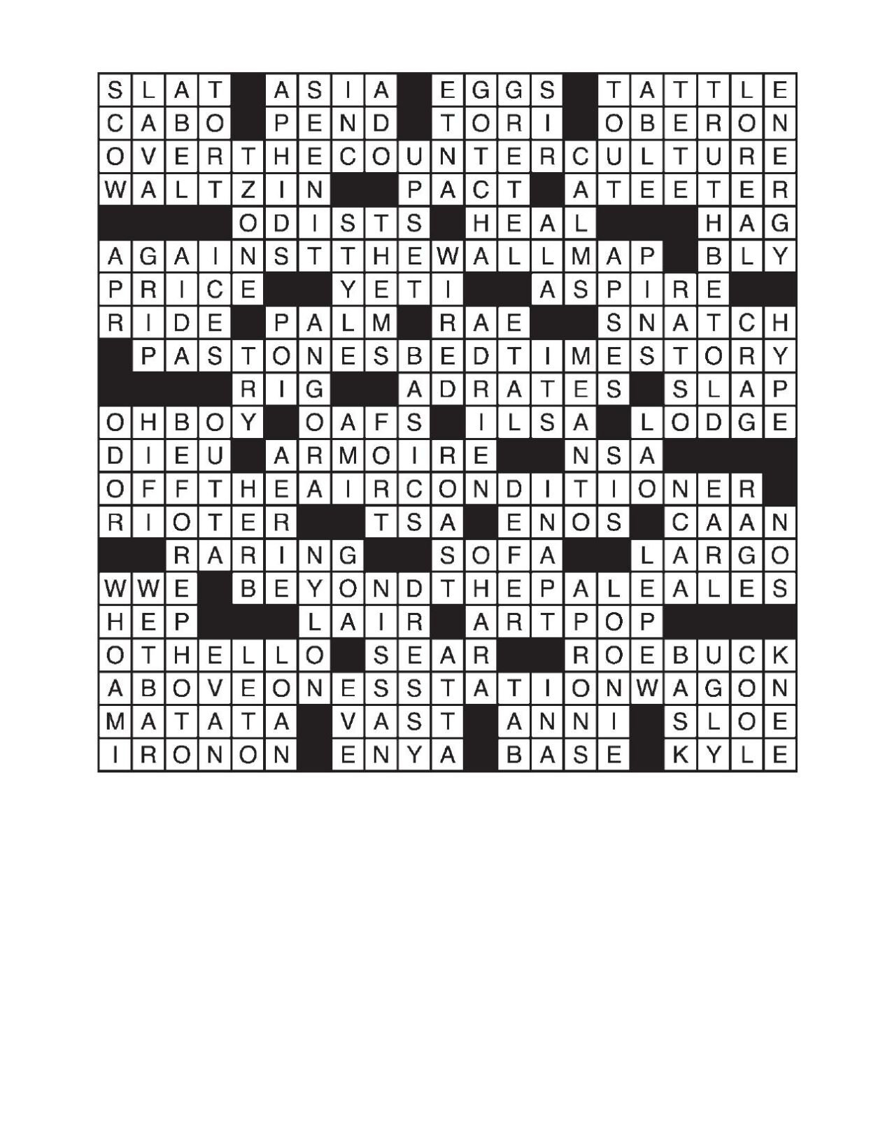 l a times crossword puzzle today