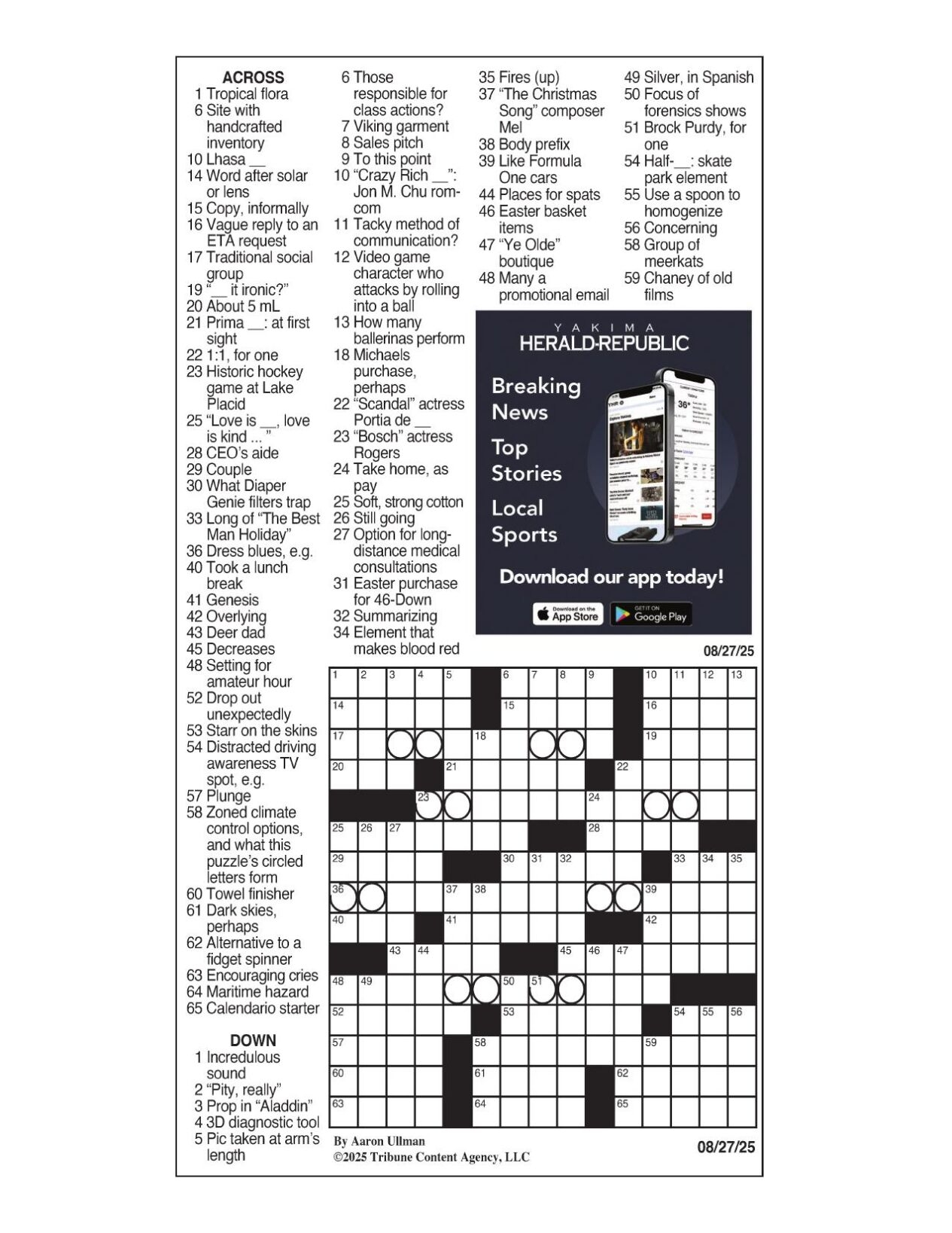 LA Times Crossword Aug 27 2025 Crosswords Yakimaherald LA Times Crossword Aug 27 2025 Crosswords Yakimaherald
