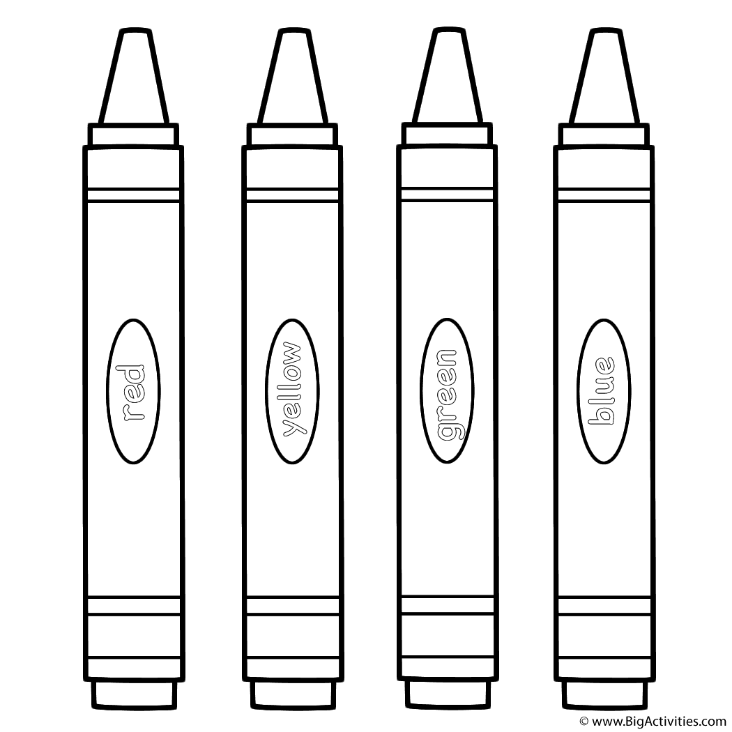Large Crayons Coloring Page Back To School Large Crayons Coloring Page Back To School