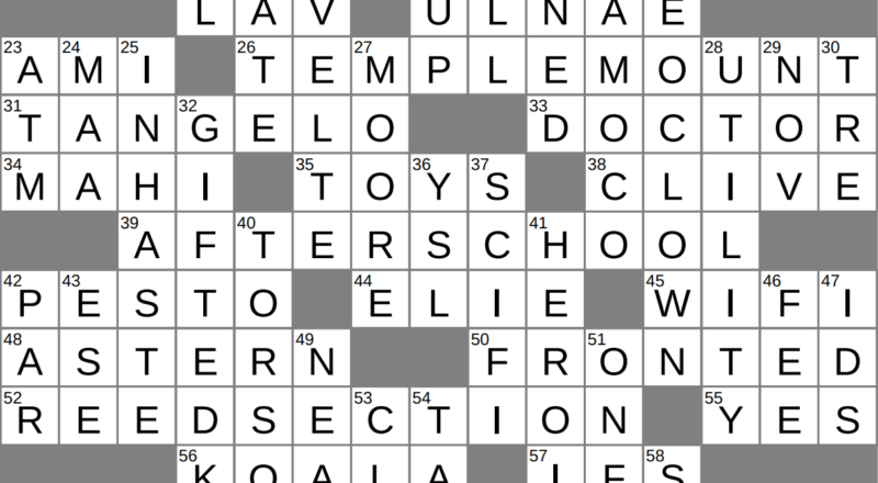 LAXCrossword Answers To The Los Angeles Times Crossword