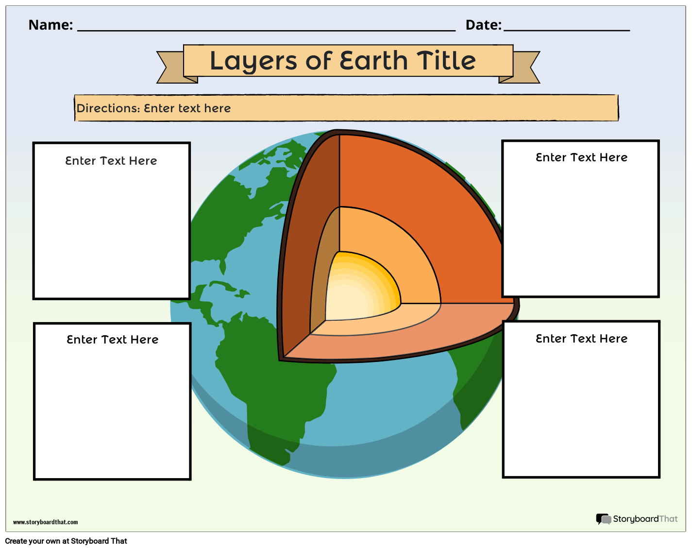 Layers Of Earth Worksheets Free From Storyboard That