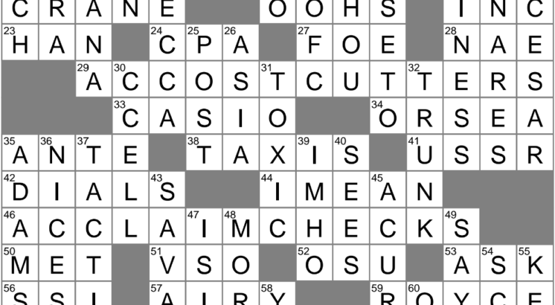 Learned Experts Crossword Clue Archives LAXCrossword