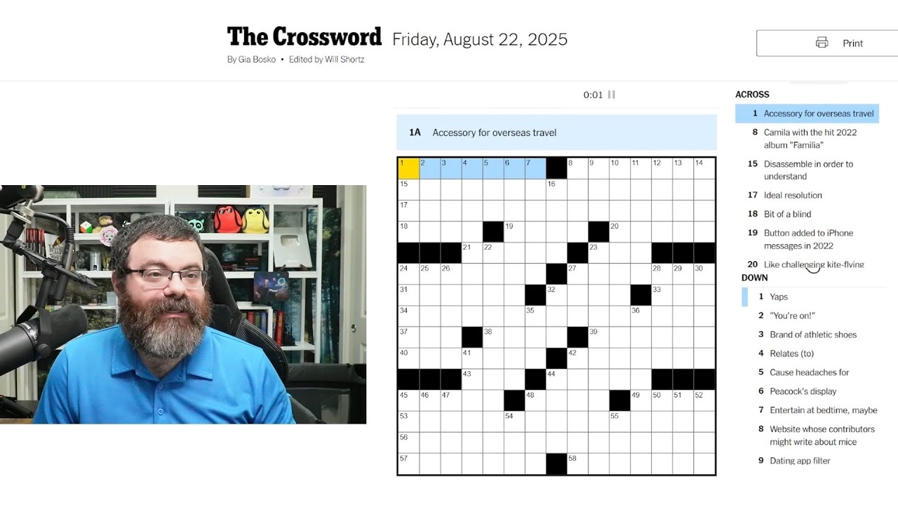 Learning Crossword Week 65 NYT Crossword Friday Aug 22nd 2025 YouTube