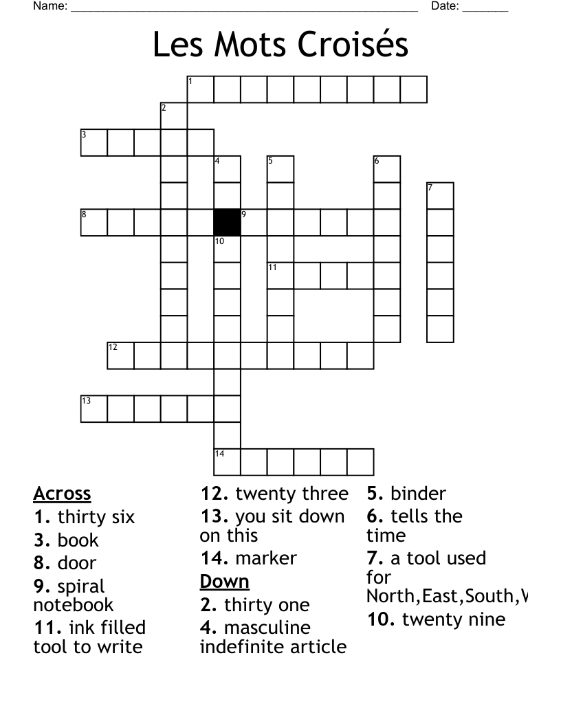 Les Mots Crois s Crossword WordMint