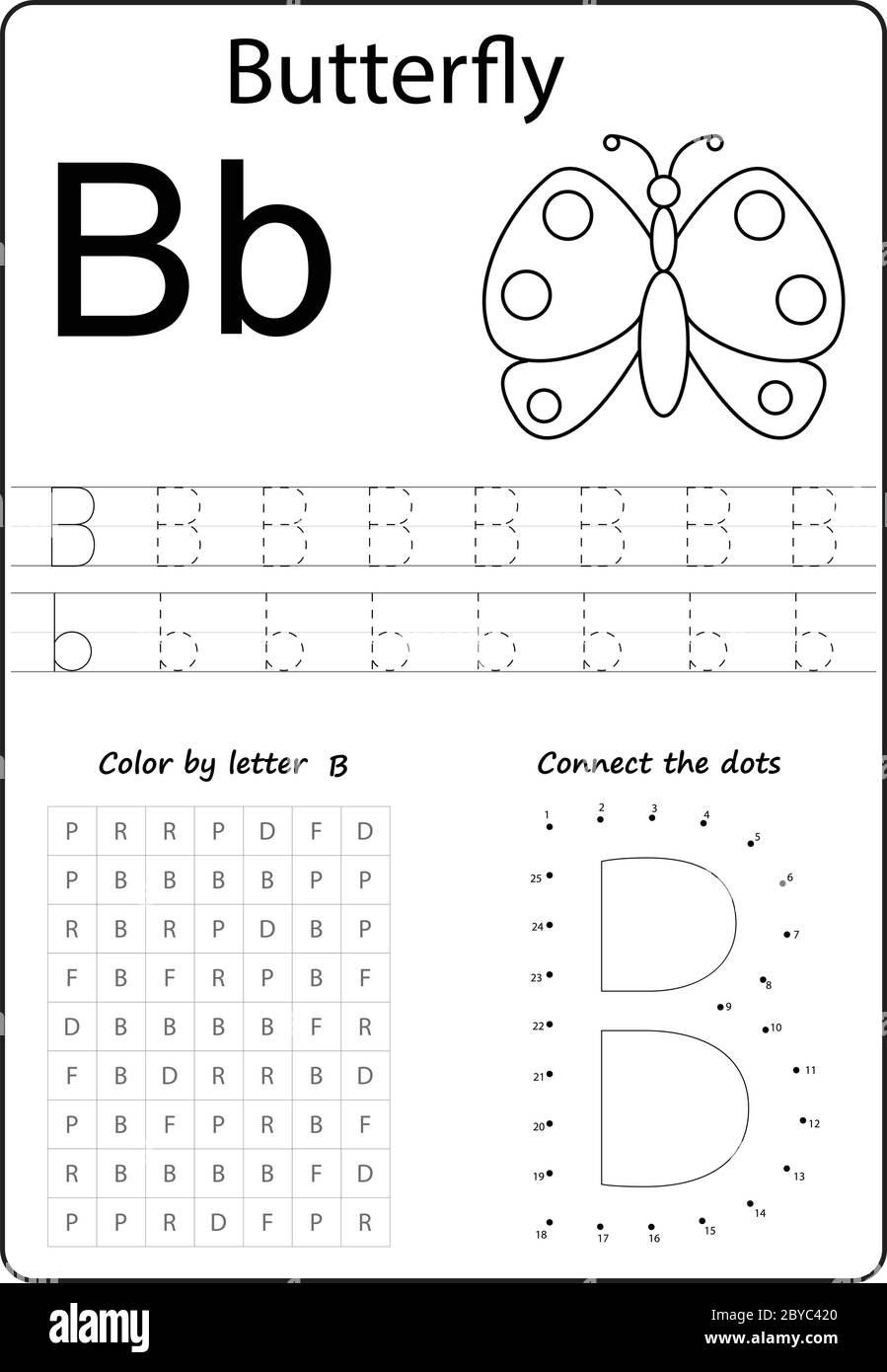 Letter B Worksheet Stock Vector Images Alamy