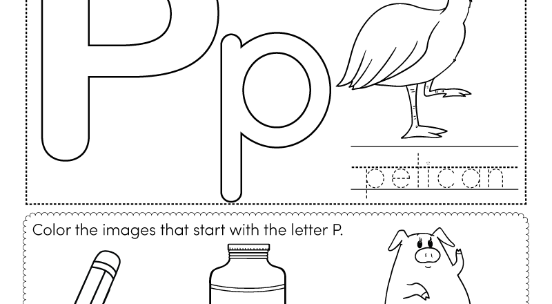Letter P Coloring Worksheet Free Printable Digital PDF