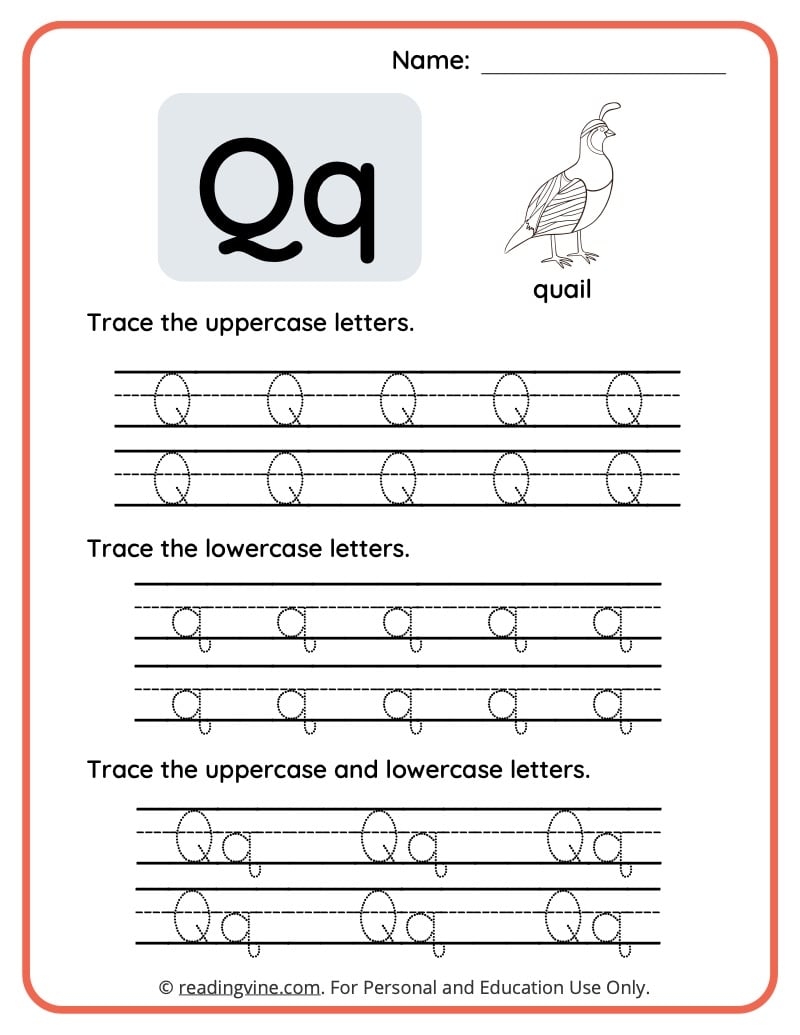 letter q worksheets
