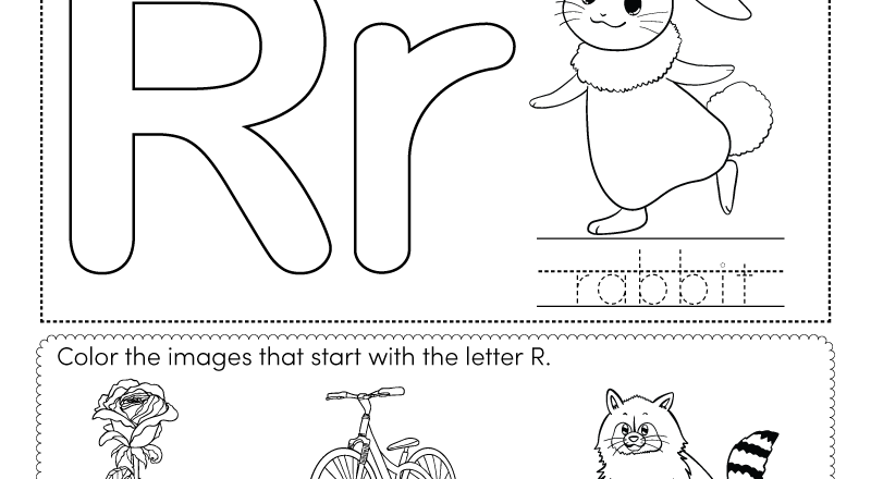 Letter R Coloring Worksheet Free Printable Digital PDF