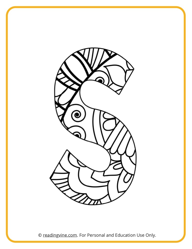 Letter S Coloring Pages Letter S Coloring Pages