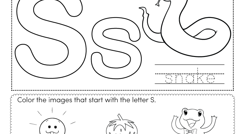Letter S Coloring Worksheet Free Printable Digital PDF