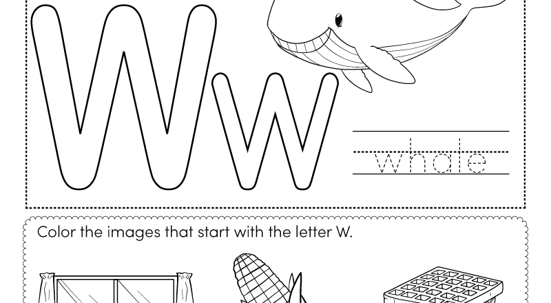 Letter W Coloring Worksheet Free Printable Digital PDF