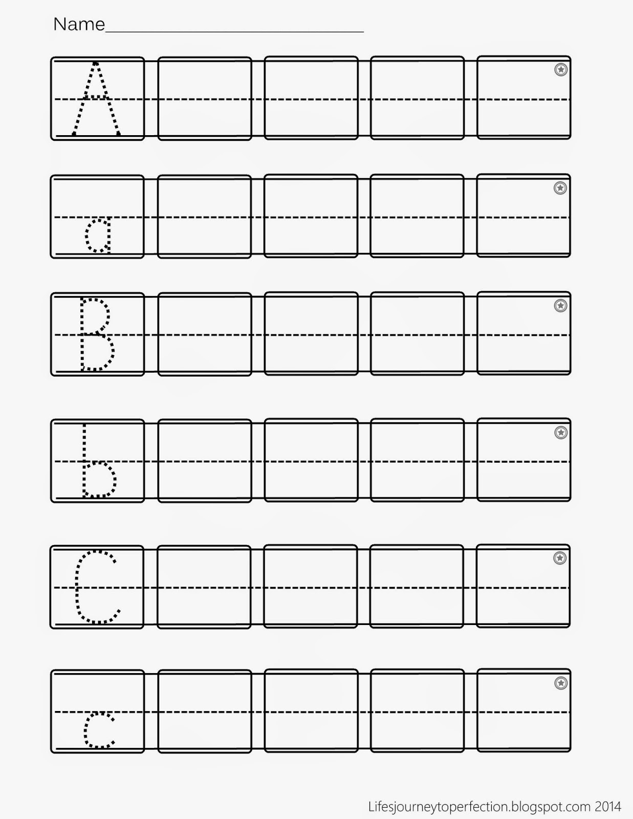 Life s Journey To Perfection Preschool Practice ABC Writing Worksheet Printables