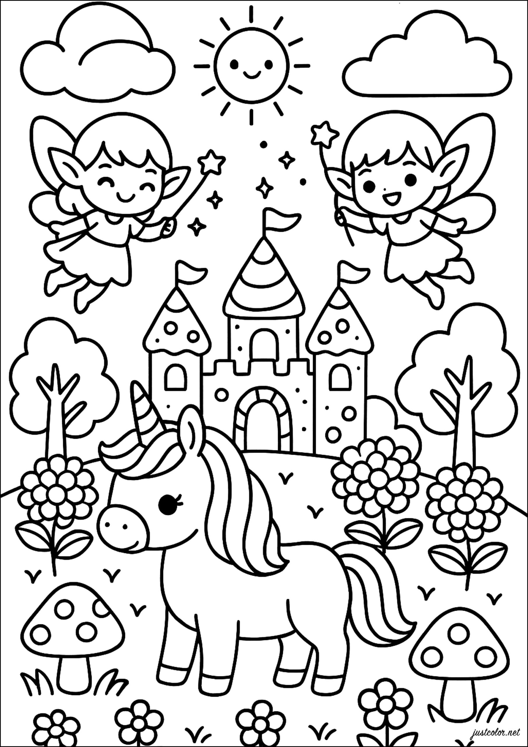 unicorn coloring page