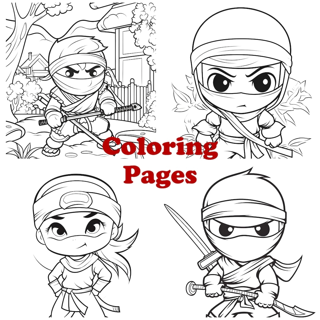 Little Ninja Coloring Pages Cute Ninja Coloring Sheets Ninja Coloring Book Etsy Israel