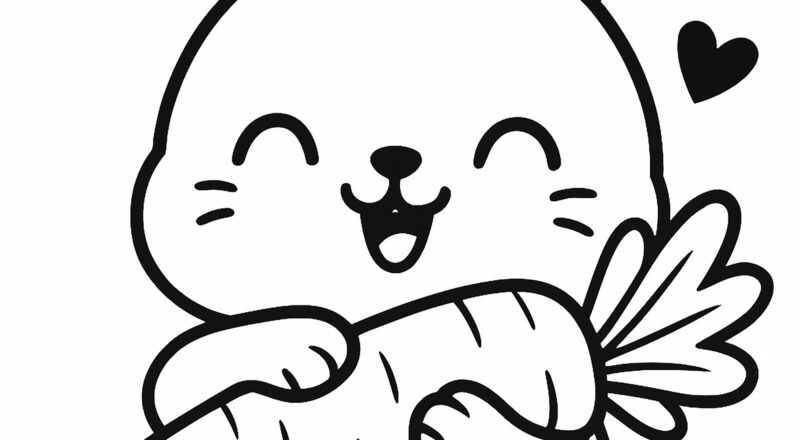 Little Rabbit And His Carrot Rabbit Bunny Coloring Pages