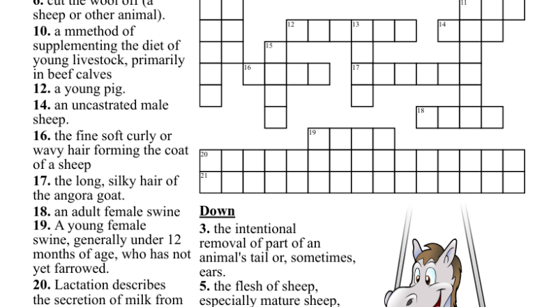 Livestock Crossword WordMint