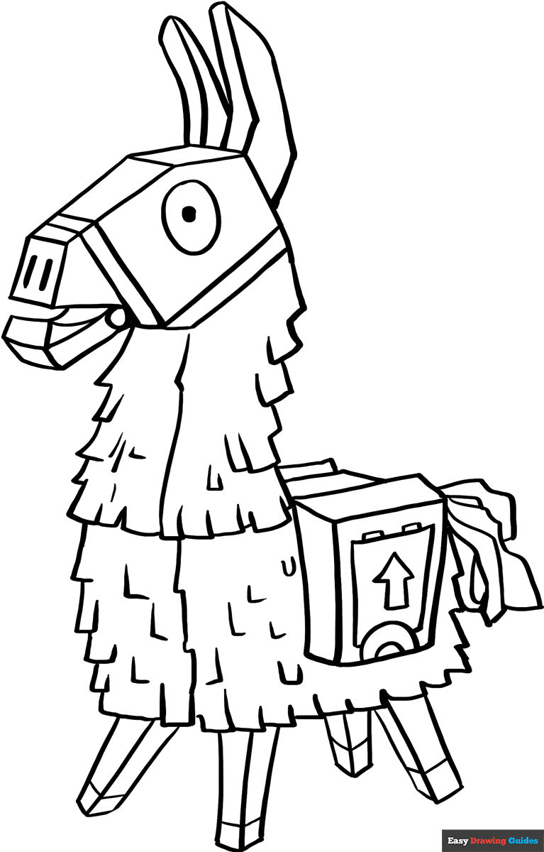 Llama From Fortnite Coloring Page Easy Drawing Guides Llama From Fortnite Coloring Page Easy Drawing Guides