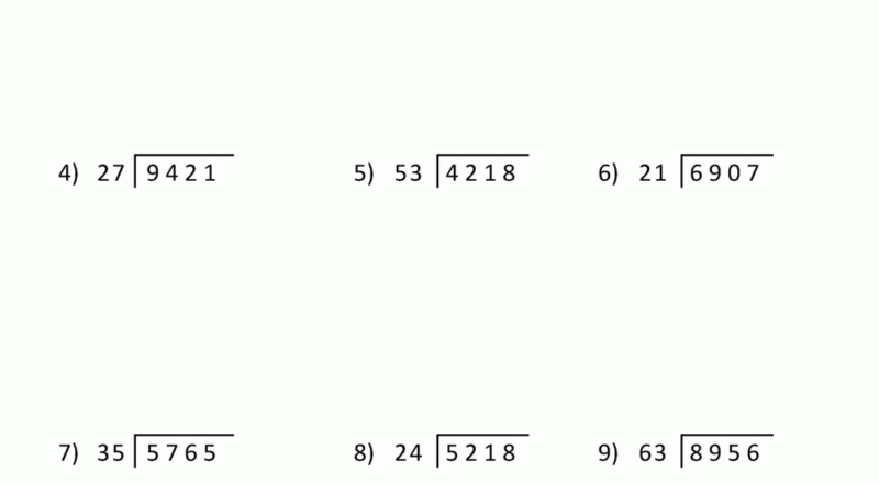 Long Division Worksheets For 5th Grade
