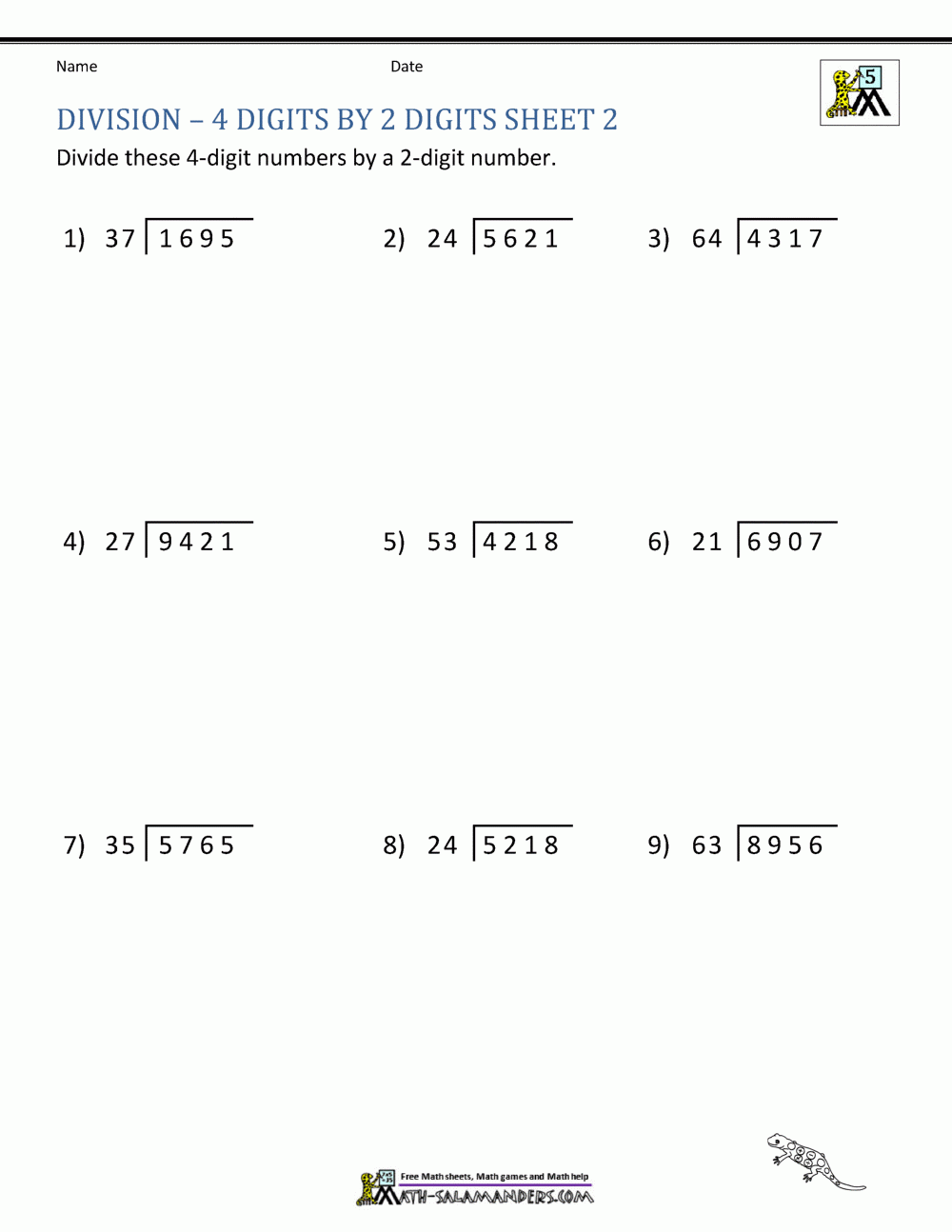 Long Division Worksheets For 5th Grade Long Division Worksheets For 5th Grade