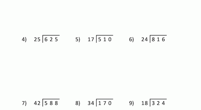 Long Division Worksheets For 5th Grade