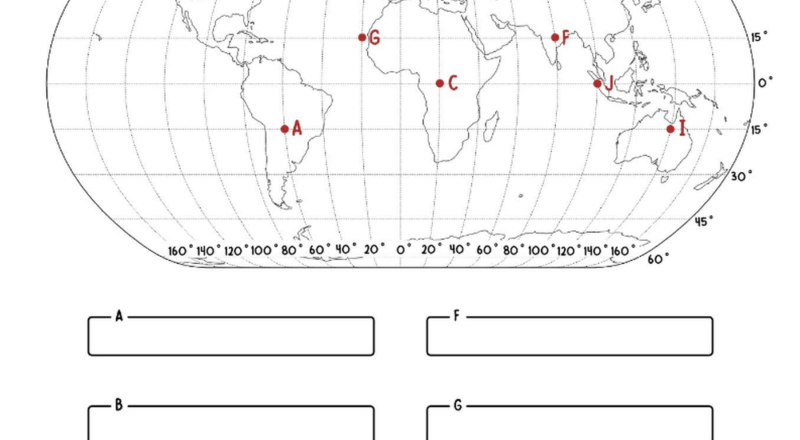 Longitude And Latitude Worksheet Practice Finding Map Coordinates Worksheet