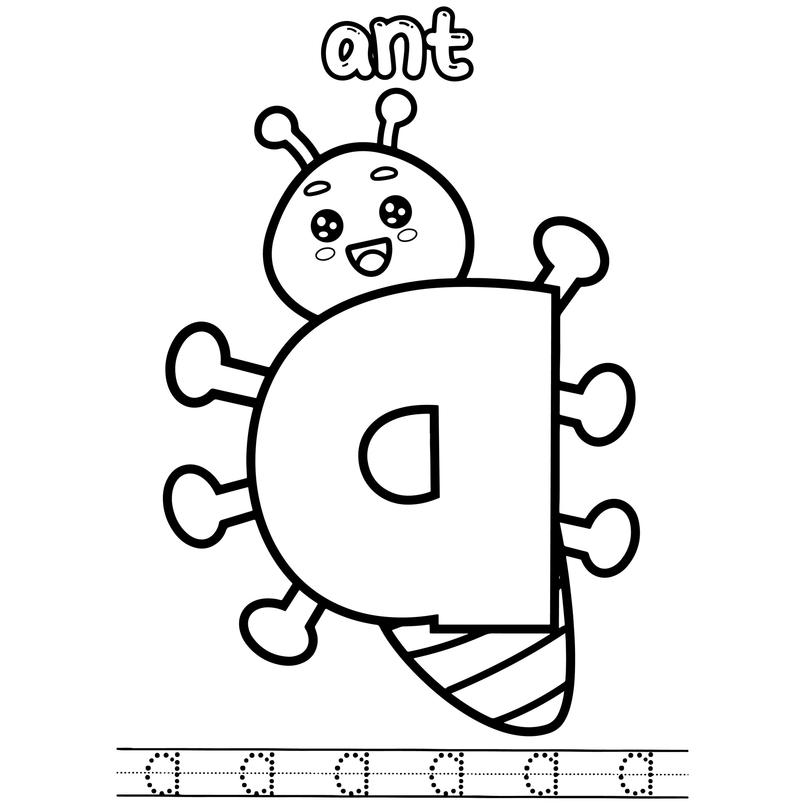 letter a coloring pages