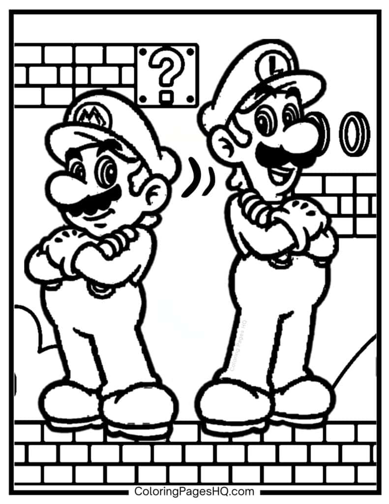 luigi coloring pages
