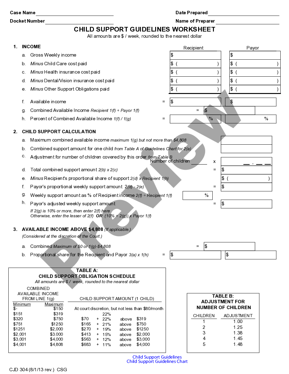 mass child support guidelines worksheet