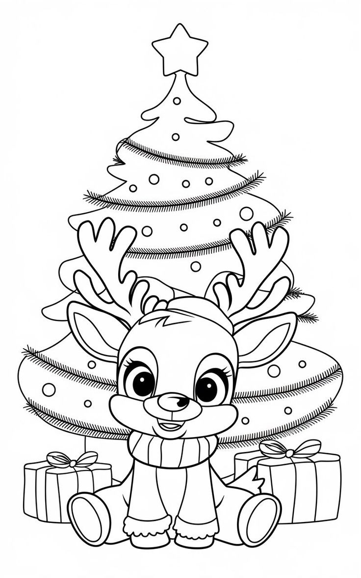 reindeer coloring page