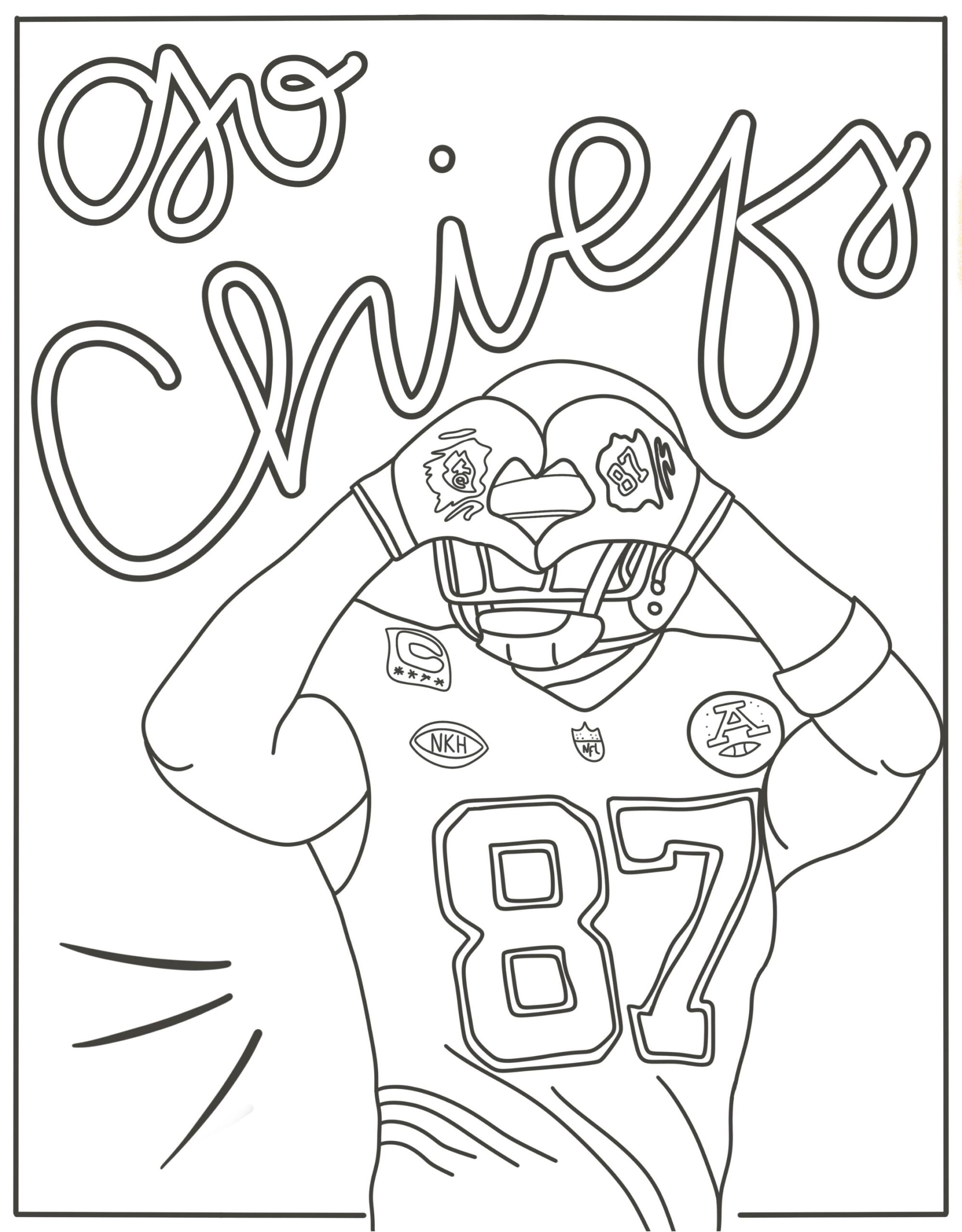 Mahomes And Kelce Chiefs Coloring Page Set Etsy Australia Mahomes And Kelce Chiefs Coloring Page Set Etsy Australia