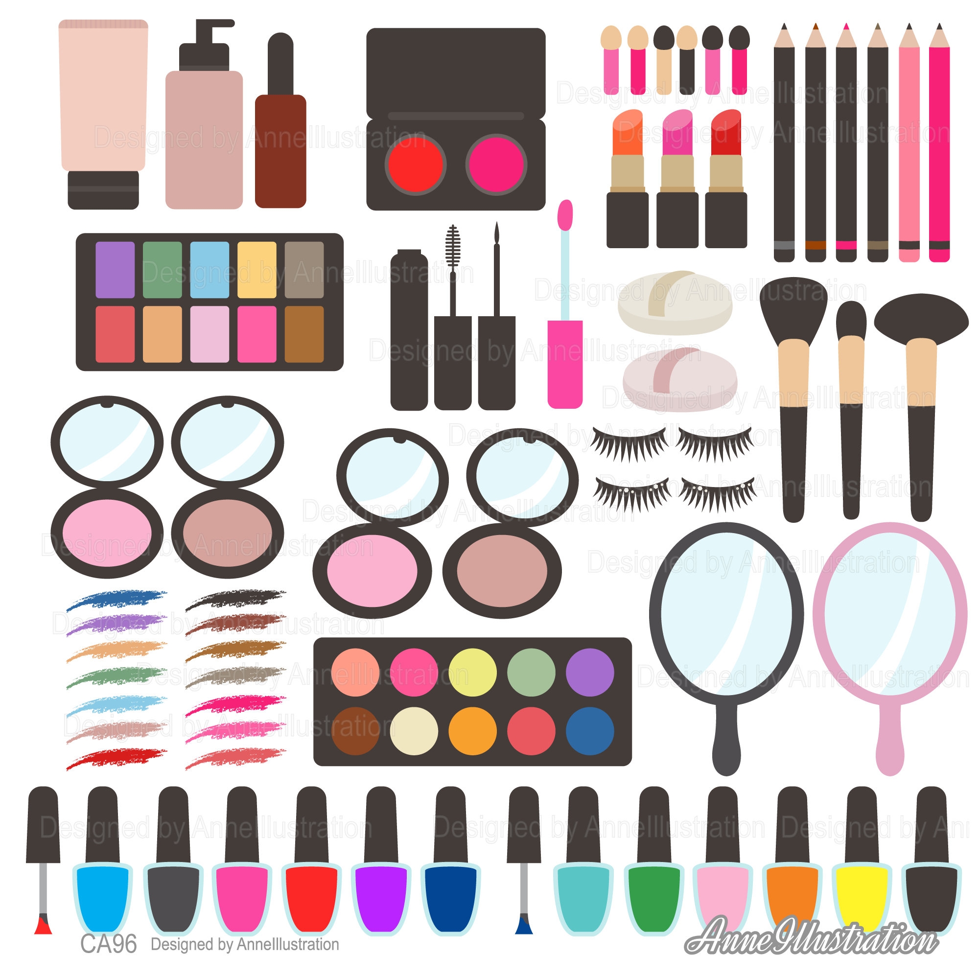 Make Up Clipart Etsy