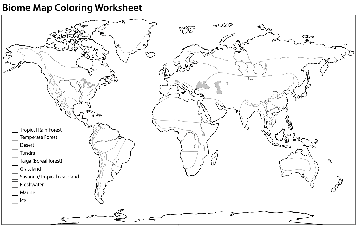 Map Of Biomes In The World Coloring Page Free Printable Map Of Biomes In The World Coloring Page Free Printable