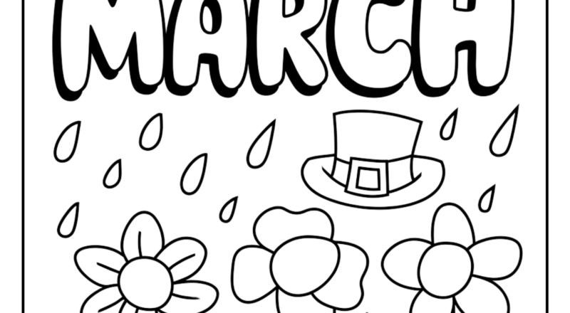 March Coloring Pages For Kids 6 Free PDF Printables Easy Coloring Pages For Kids