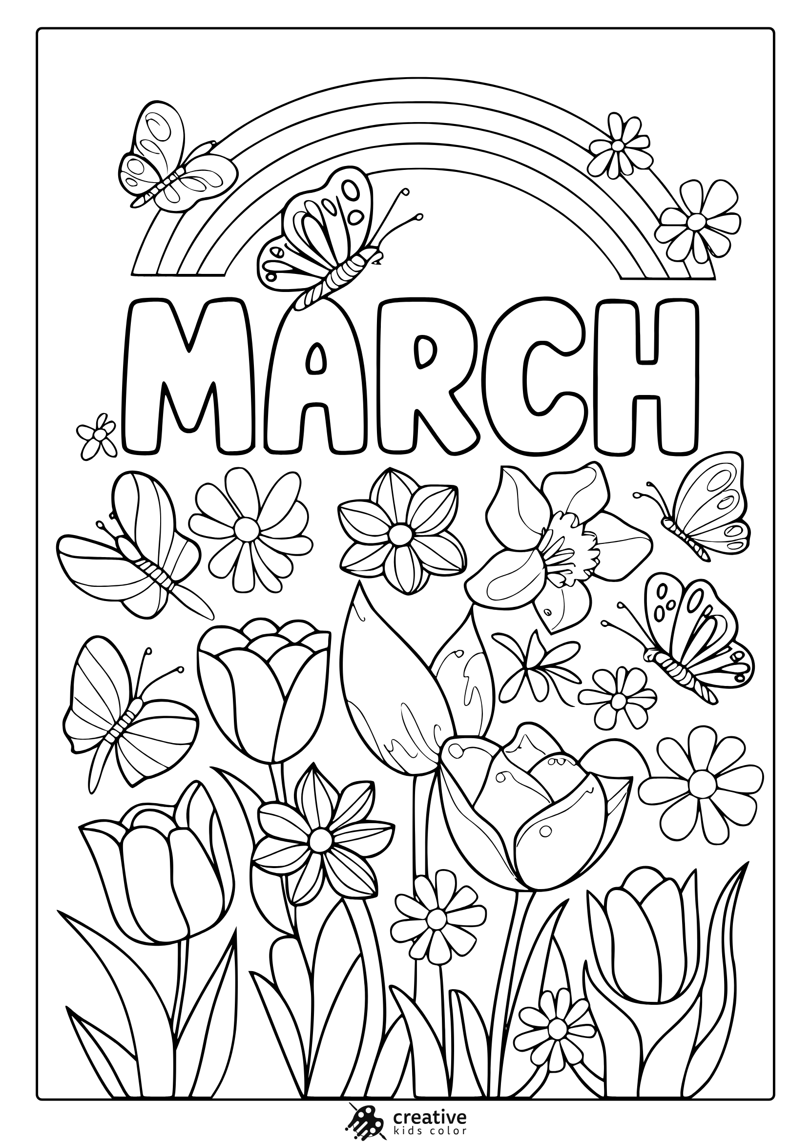 March Coloring Pages Free Printable Seasonal PDFs 