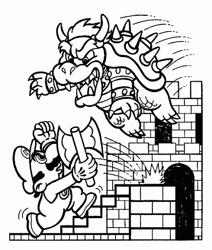 Mario And Bowser Super Mario Bros Coloring Pages Mario And Bowser Super Mario Bros Coloring Pages